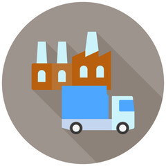 Logistics Icon, Rounded Mini Illustration Relate To Industry 4-0. Use For Modern Concept, Ui, Ux Web And App Development.