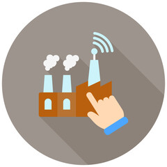 Automation Icon, Rounded Mini Illustration Relate To Industry 4-0. Use For Modern Concept, Ui, Ux Web And App Development.