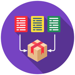 Predictive Model Icon, Rounded Mini Illustration Relate To Industry 4-0. Use For Modern Concept, Ui, Ux Web And App Development.