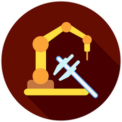 Precision Icon, Rounded Mini Illustration Relate To Industry 4-0. Use For Modern Concept, Ui, Ux Web And App Development.