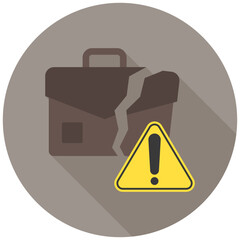 Job Loss Icon, Rounded Mini Illustration Relate To Industry 4-0. Use For Modern Concept, Ui, Ux Web And App Development.