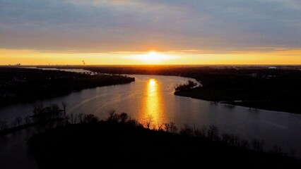 sunrise over the Maumee river