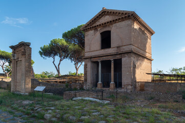 The exterior of the Tomb of the Valerii, Archaeological Park of the Tombs of Via Latina, Rome, Italy