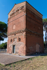 The exterior of the Barberini Tomb, Tombs of Via Latina Archaeological Park, Rome, Italy