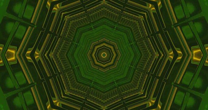 Dynamic green tunnel video loop creates immersive visuals for modern screensaver experience