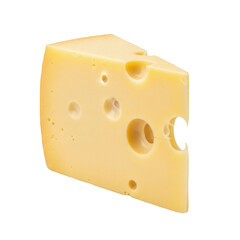 piece of cheese isolated on transparent background, png 