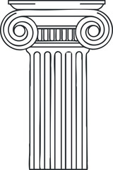 Fototapeta premium Outline vector illustration of a classical column with ornate details, suitable for architectural design and branding projects