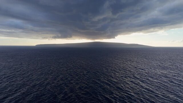 Maui Island Silhouette Dramatic Storm Clouds