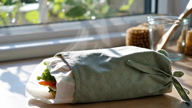 Healthy Wrapped Sandwich with Fresh Vegetables and Greens