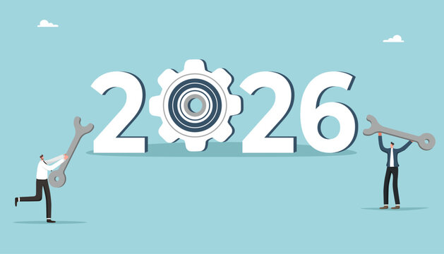 Preventing problems from arising in the new year, leadership skills to analyze or optimize work for future success, technical support or service in unexpected situations, men turn the gear in 2026.