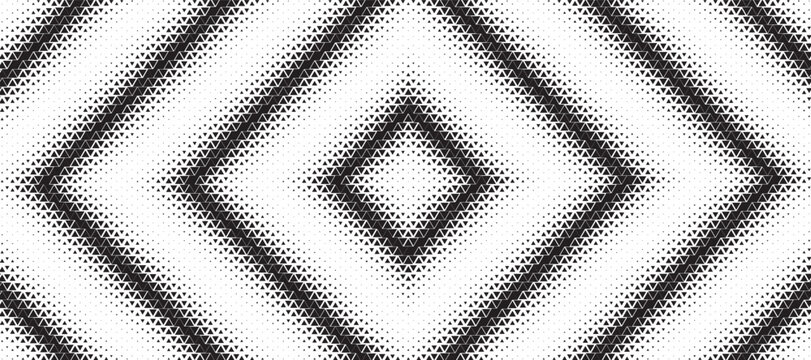 Triangle diamond halftone pattern background. Abstract geometric backdrop with trendy mosaic effect. Dynamic fade.