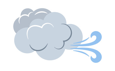 Windy cloudy weather meteorological symbol