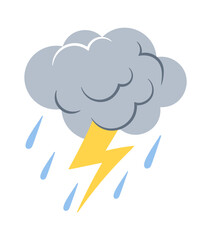 Thunderstorm with rain shower element