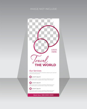 Travel vacation roll up banner design