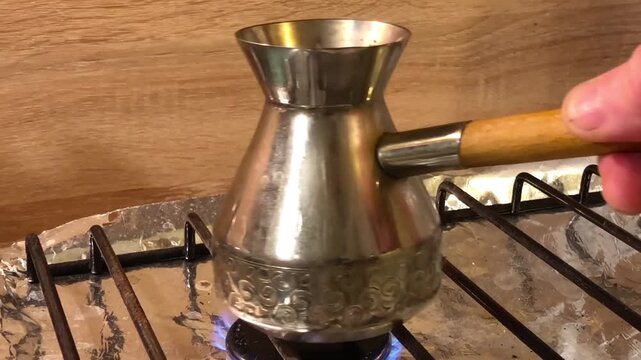 turk coffee maker for brewing coffee over a fire