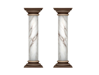 Naklejka premium Marble column classical pillar architectural support white stone elegant design vertical structure ancient style decorative isolated luxury