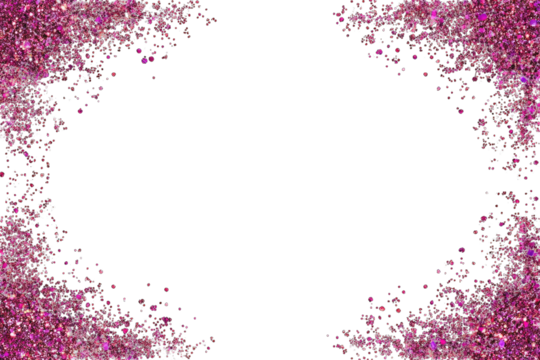 Pink glitter frame on black