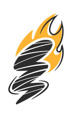 Comic book doodle thunderbolt impact