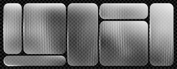 Plate podium with polycarbonate plexi ribbed and glass. Transparent texture mirror with background and polycarbonate. Plate podium effect 3d window clear white prism corrugated rectangle plastic sign.