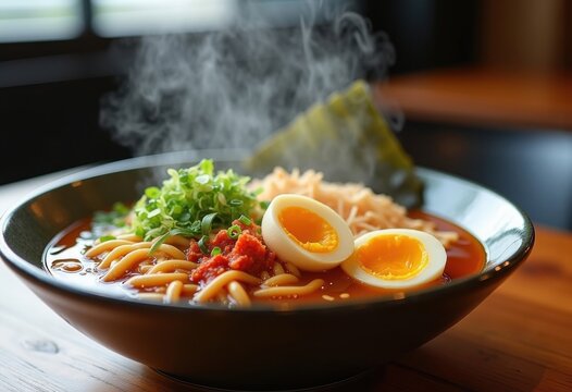 Artful Ramen Noodles Soft Boiled Egg Broth Toppings Asian Inspired Cuisine