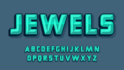 Green jade bevel extrude 3d style isolated letters