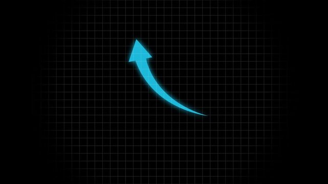 Growing business arrow on black. Profit arow .Business concept, growing chart. Concept of sales symbol icon with arrow moving up. Economic.rowing business arrow on black. Profit.Business concept.4k