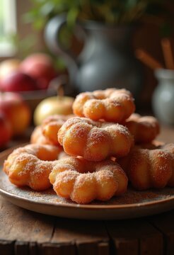Crispy Apple Fritters Sweet-Coated Cinnamon Treats Perfect for Snacking