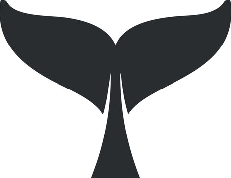 Minimalist black and white vector illustration of a whale silhouette ideal for marine conservation projects and education.