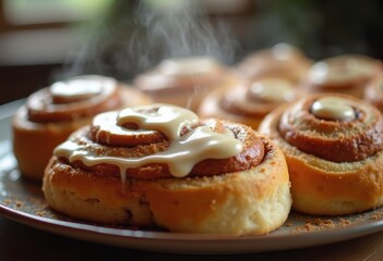 Irresistible Fluffy Cinnamon Roll Pinnacles Glazed Cream Cheese Morning Treats