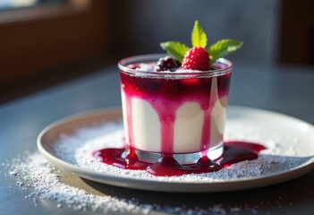 Luscious Creamy Panna Cotta with Bold Berry Coulis Delight