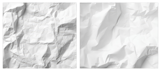 Crumpled white paper texture in two panels