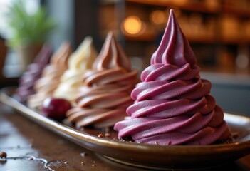 Luxury Gelato Gourmet Delight from Italian Gelateria Soft Serve Velvet Scoops