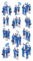 Isometric Business Teamwork and Collaboration Illustrations.