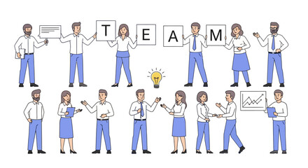 Team of diverse professionals collaborating on project success and teamwork.