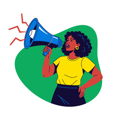 Woman with Megaphone - Empowered Voice for Change and Advocacy.
