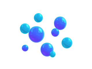 Blue bubble floating transparent glossy round shiny clean isolated digital cheerful create playful and lighthearted atmosphere