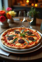 Truffle Pizza Gourmet Delight Elevated Italian Dining Experience Exquisite Flavors Indulgent Toppings Artisan Crust