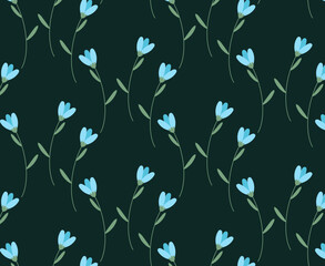 Blue floral pattern. Background, Wallpaper
