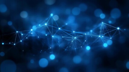 Abstract futuristic technology concept, digital network connection background animation with blue - Powered by Adobe