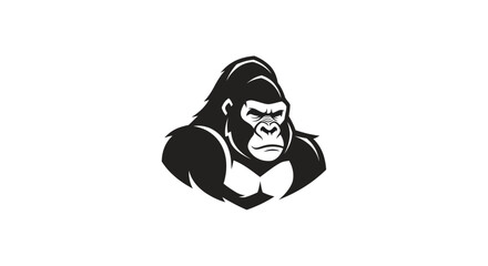 Bold gorilla silhouette illustration for graphic design and branding © KingShawn