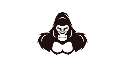 Bold gorilla silhouette illustration isolated on white background