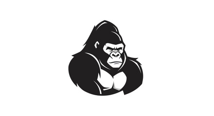 Bold gorilla silhouette illustration on white background