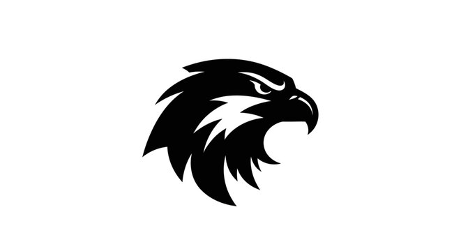 Bold eagle silhouette logo on white background for versatile design