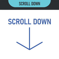 Scroll down up, set arrows icons. Set of scrolling mouse symbol for a website, web design, mobile apps. Color set icons. Vector illustration	