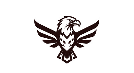Eagle icon with outstretched wings in black and white silhouette
