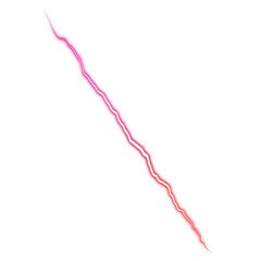 Red electric energy beam on transparent background
