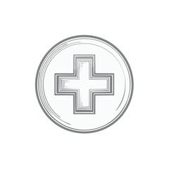 Obraz premium Medical symbol framed in circles concept for healthcare and pharmaceutical designs