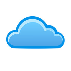 Fototapeta premium Illustration of a Simple, Gradient-Filled Blue Cloud Shape on White Background
