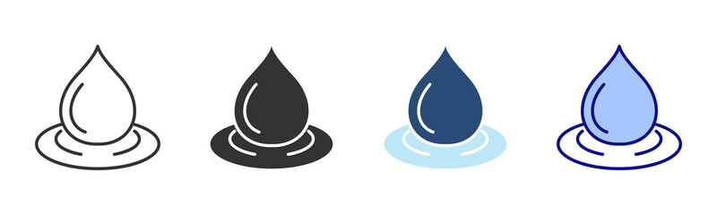 Water Icon Set. Designed In Multi Style