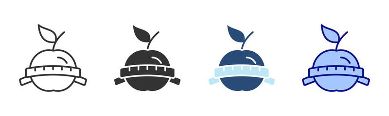 Diet Icon Set. Designed In Multi Style